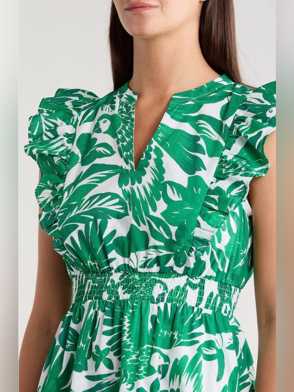 NWT Sugarlips Mary Tropical Virna Ruffle Midi Sundress - Picture 3 of 9
